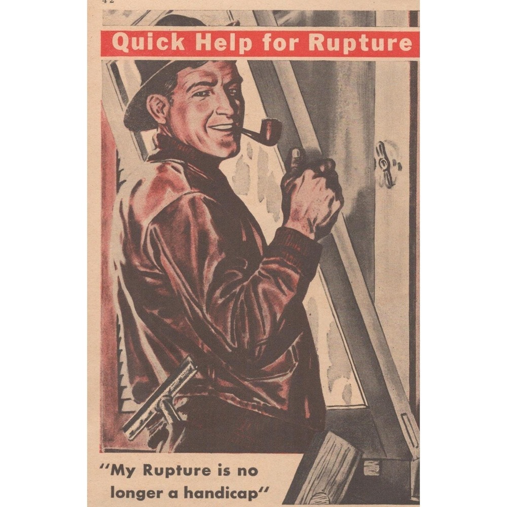 Vintage 1946 Brooks Rupture Medical Appliance Marshall Michigan Print Ad